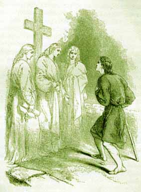 Illustration ur en gammal utg&aring;va av "Kristens Resa".